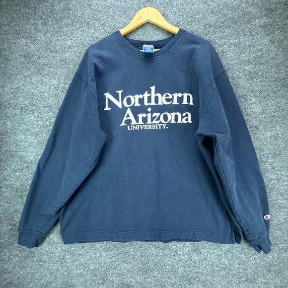 Vintage Champion Northern Arizona University Pullover Sweatshirt XXL Blue 90s - Picture 1 of 16
